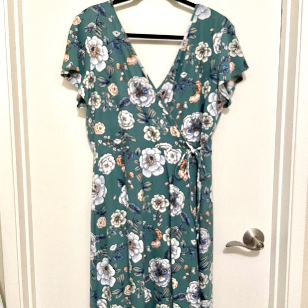 Faux wrap swing dress